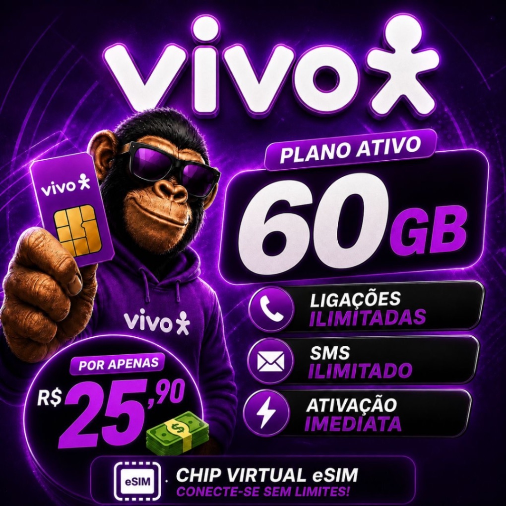 E-SIM VIVO 60 GB DDD 21 (ativação imediata)